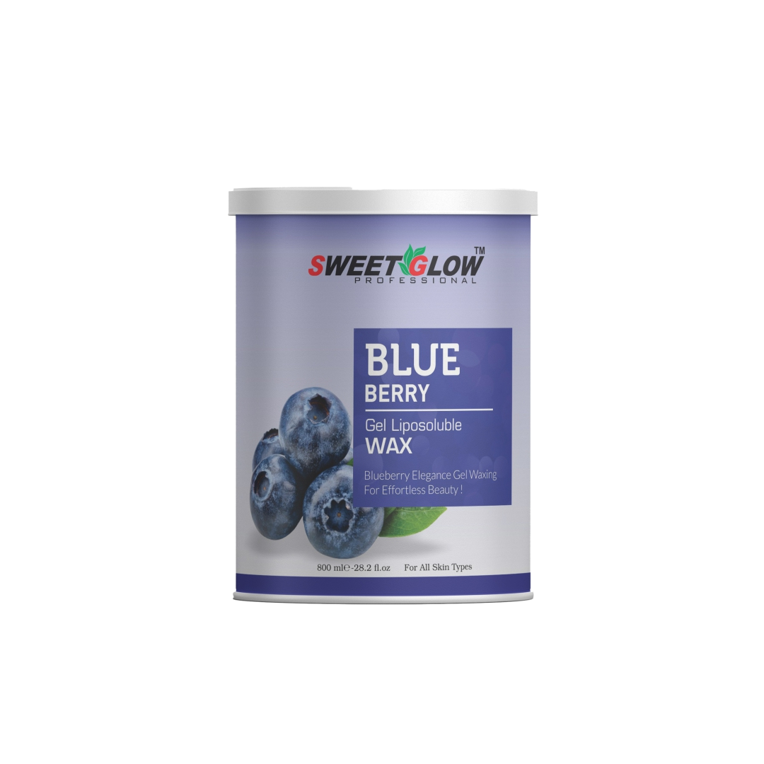 Sweet Glow Professional Blueberry Gel Liposoluble Wax (800 ml) | Arms, Legs, Bikini & Body Hair Removal | Tan Removal | Colophony Free | For All Skin Types | Men & Women