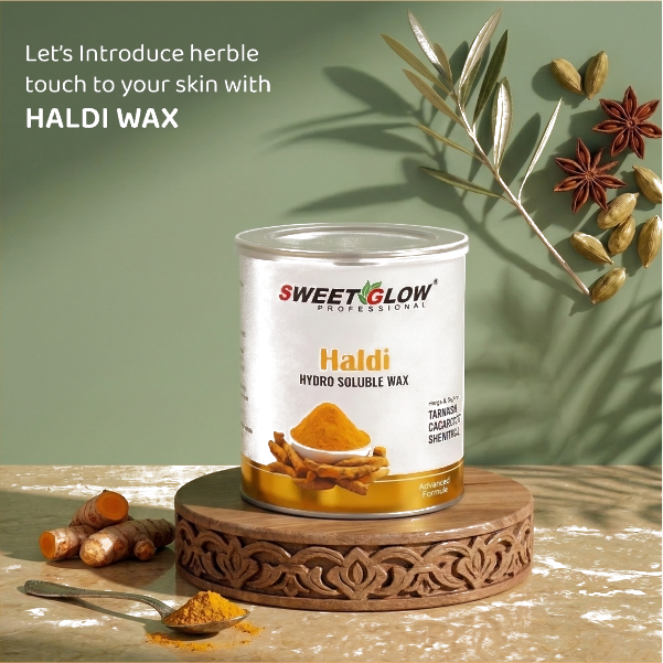 Sweet Glow Professional Haldi Hydro Soluble Wax (800 Grams) | Arms, Legs & Full Body Hair Removal | Tanning, Dark Spots & Sun Damage Removal | For All Skin Types | Men & Women