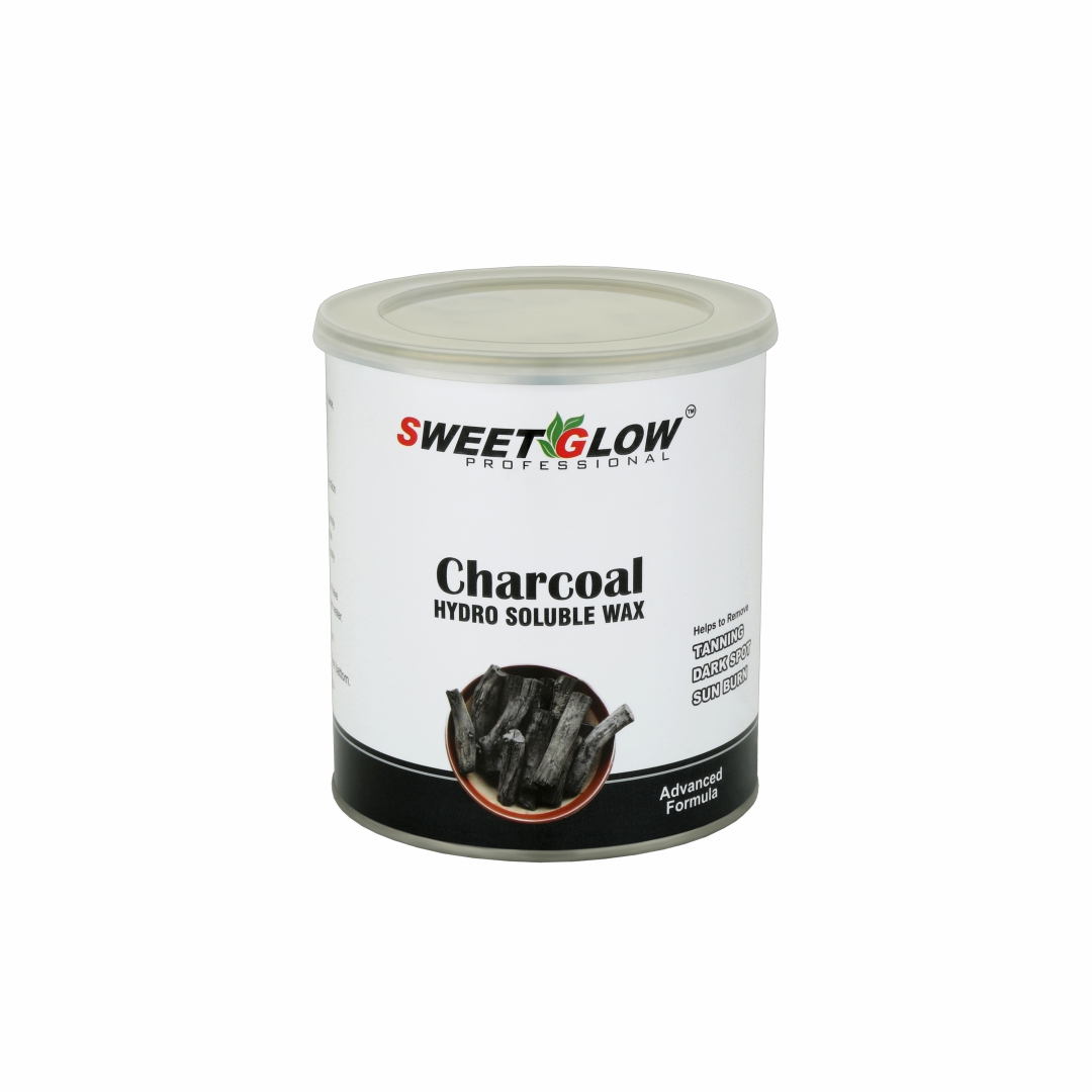 Sweet Glow Hydrosoluble Charcoal Wax | Deep Cleansing Hair Removal, Detox & Smooth Skin | Activated Charcoal Easy Wash-Off Formula | Professional Salon Use