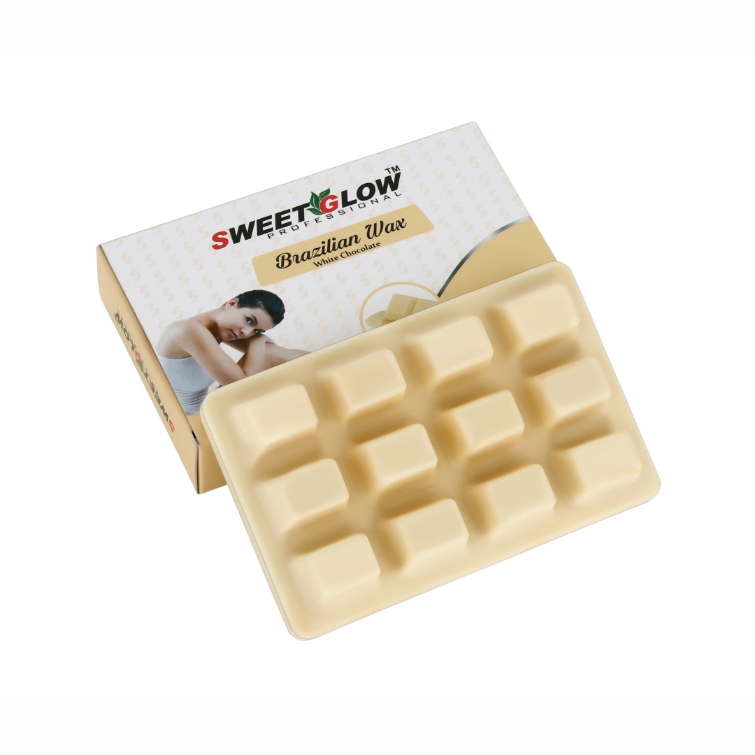 Sweet Glow Brazilian White Chocolate Wax | Gentle Hair Removal, Smooth Radiant Skin & Creamy Nourishment | Low-Temperature Strip Wax | Professional Salon Formula