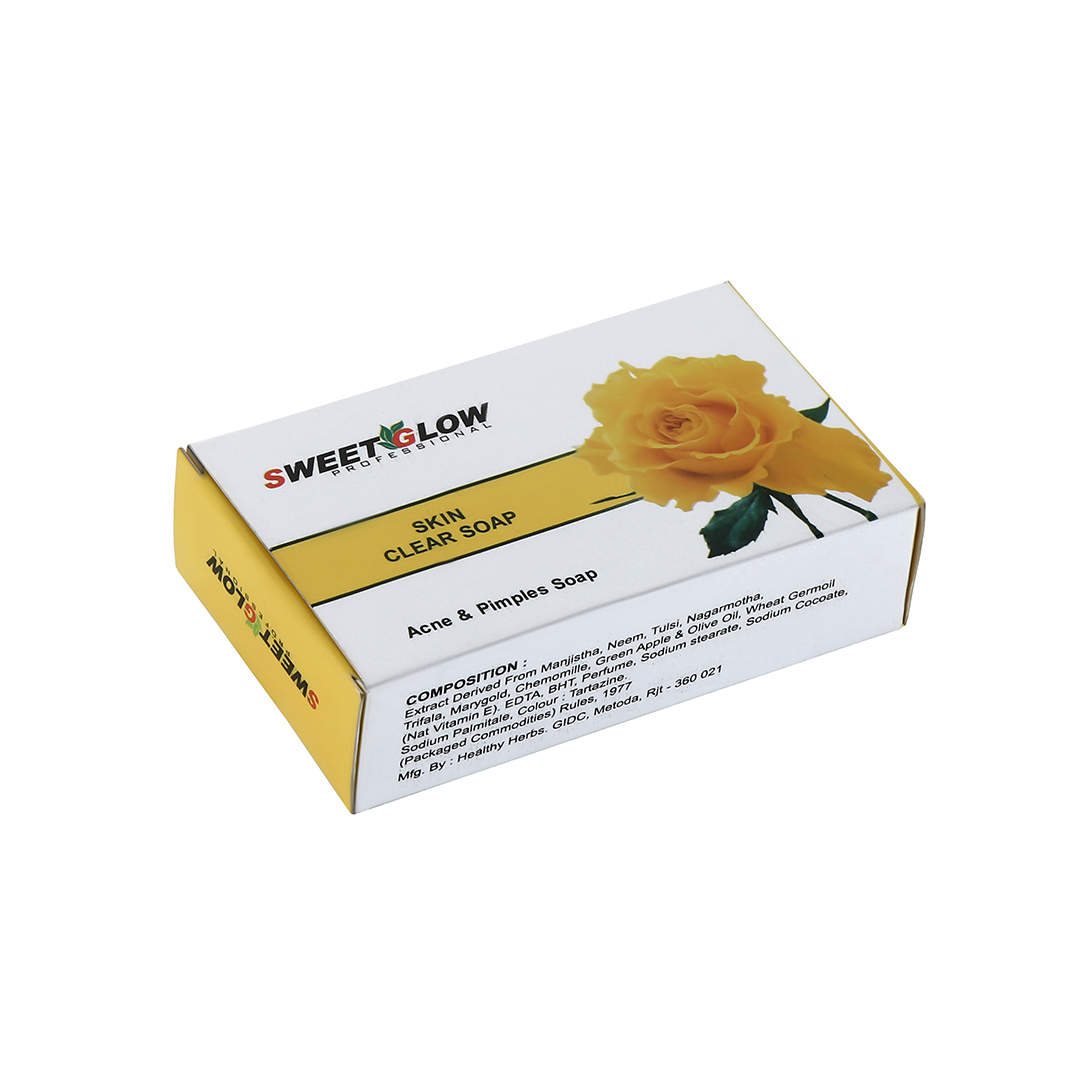 Sweet Glow Professional Skin Clear Acne & Pimples Control Soap | Deep Cleansing & Oil Control | Clear, Healthy & Refreshed Skin | Professional Skin Care Formula
