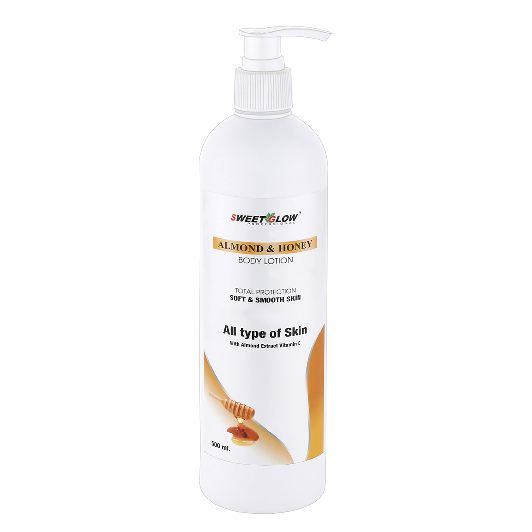 Sweet Glow Professional Almond & Honey Nourishing Body Lotion | Deep Moisture & Skin Softening Care | Smooth & Radiant Skin | Professional Skin Care Formula | 500 gm