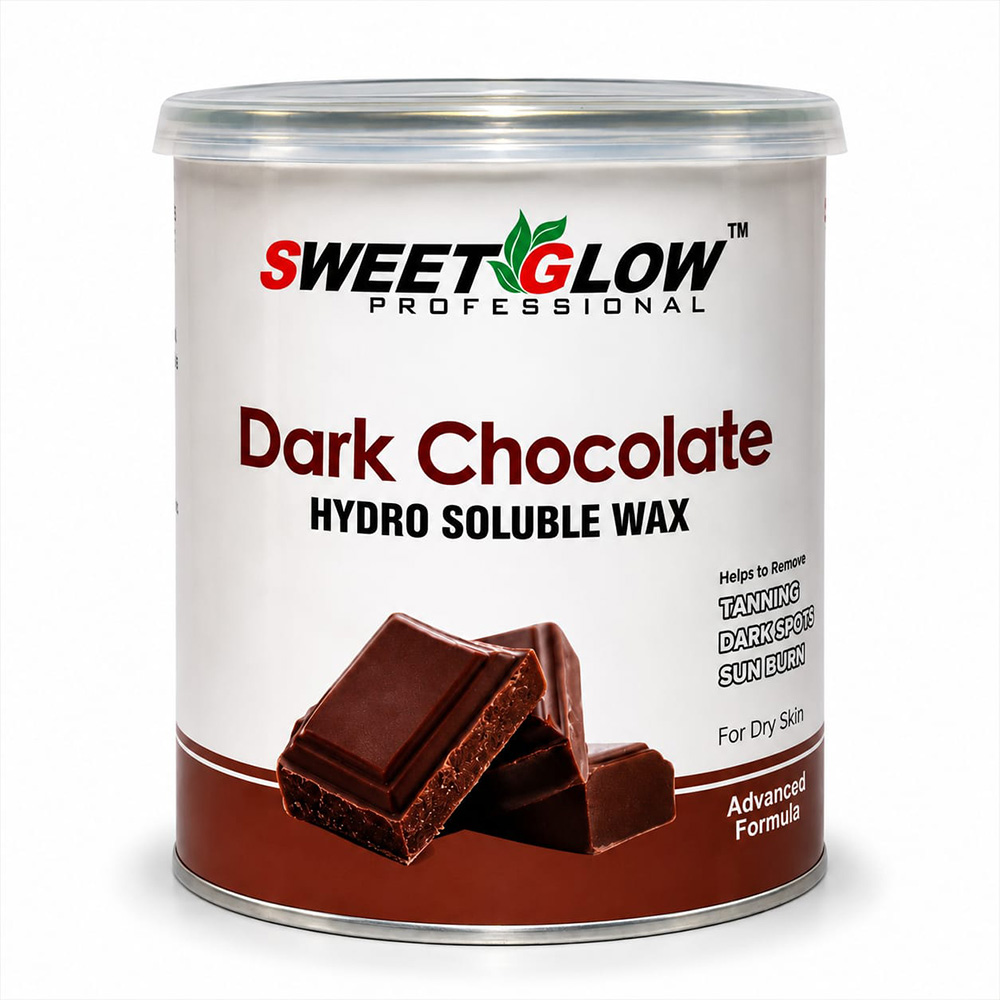 Sweet Glow Professional Dark Chocolate Hydro Soluble Wax (800 Grams) | Arms, Legs & Full Body Hair Removal | Tanning, Dark Spots & Sun Burn Removal | For Dry Skin | Men & Women