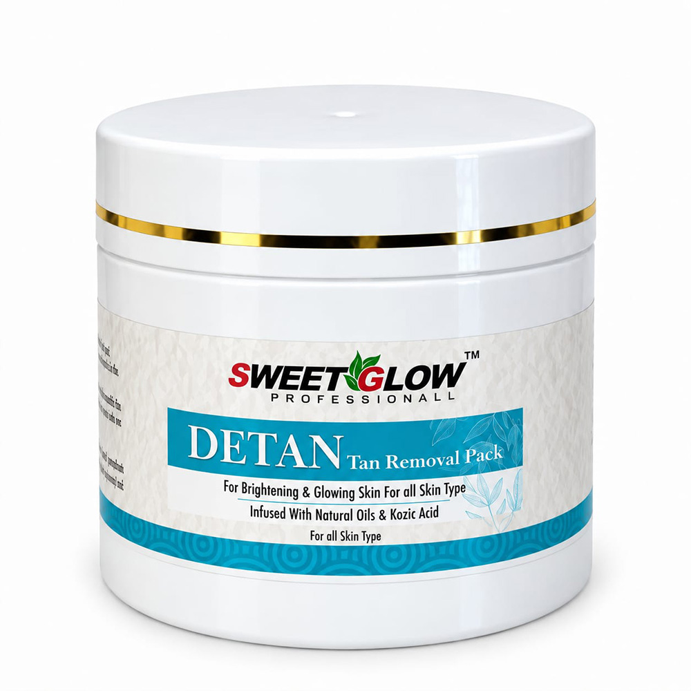 Sweet Glow Professional Advanced Brightening De-Tan Dermal Pack | Kojic Acid & Milk Extract | Tan Removal, Dark Spot Reduction & Radiance Boost | Professional Salon Formula