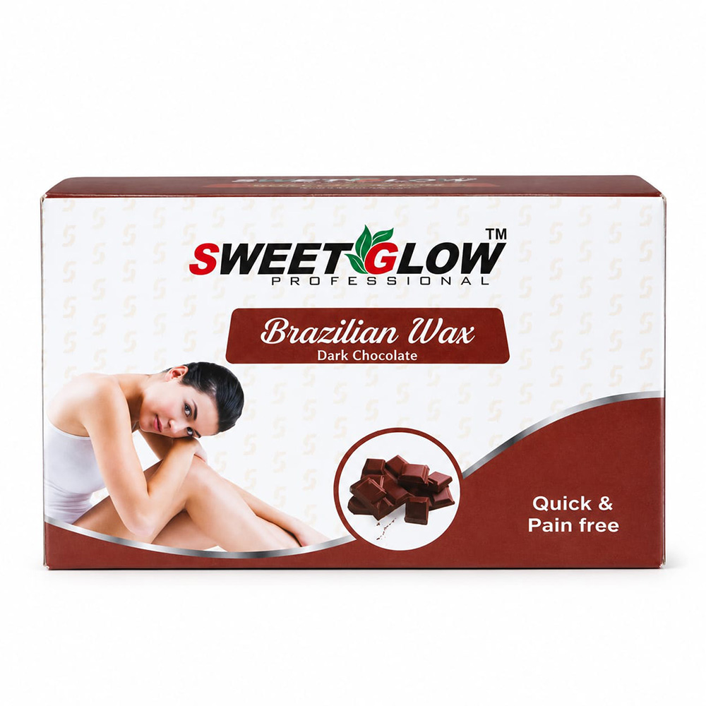 Sweet Glow Brazilian Dark Chocolate Wax | Deep Hair Removal, Smooth Silky Skin & Rich Cocoa Nourishment | Low-Temperature Strip Wax | Professional Salon Formula