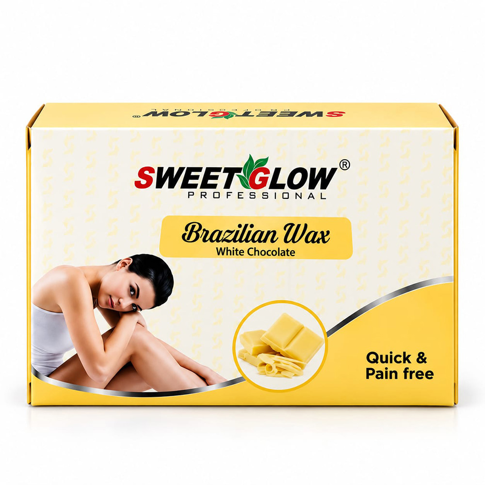 Sweet Glow Brazilian White Chocolate Wax | Gentle Hair Removal, Smooth Radiant Skin & Creamy Nourishment | Low-Temperature Strip Wax | Professional Salon Formula