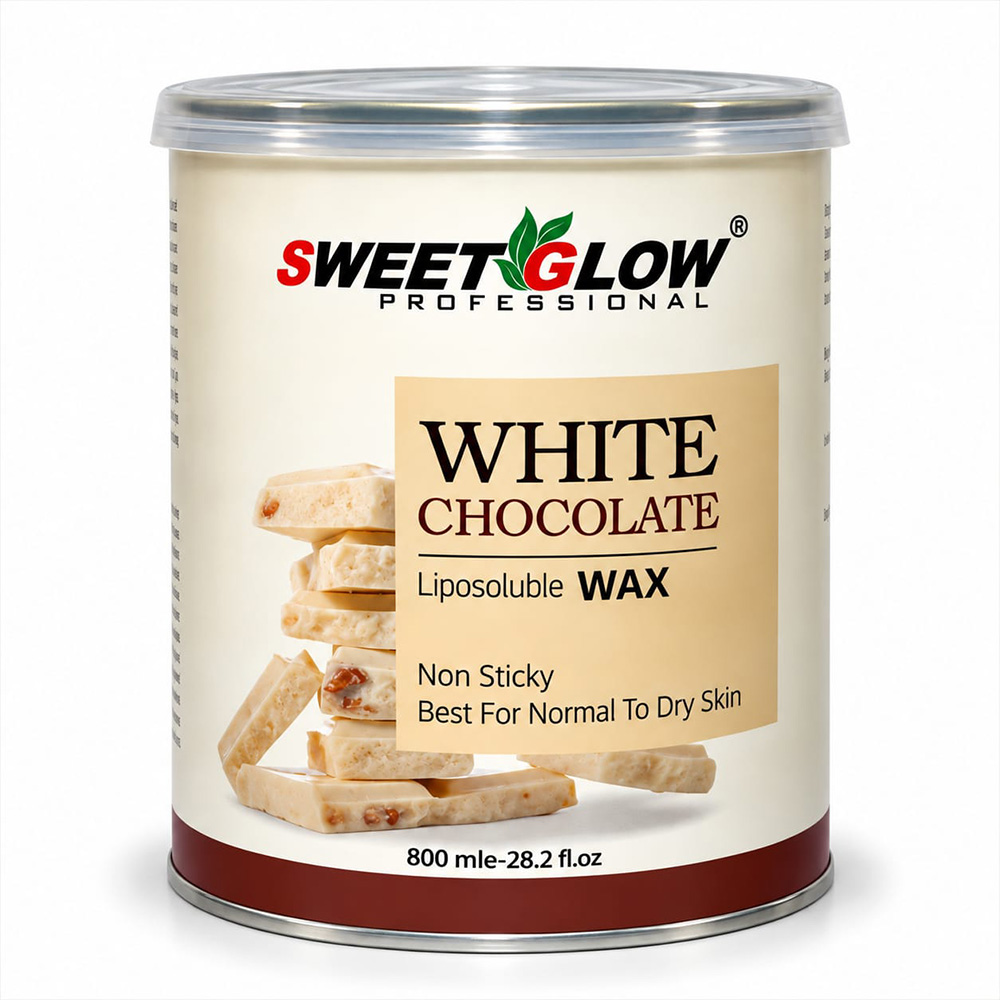 Sweet Glow Liposoluble White Chocolate Wax | Gentle Hair Removal, Smooth Silky Skin & Nourishing Care | Low-Temperature Strip Wax | Professional Salon Formula